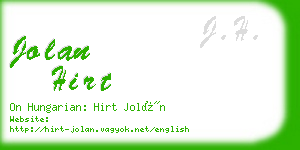 jolan hirt business card